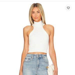 House of Harlow 1960 White Halter Crop Top